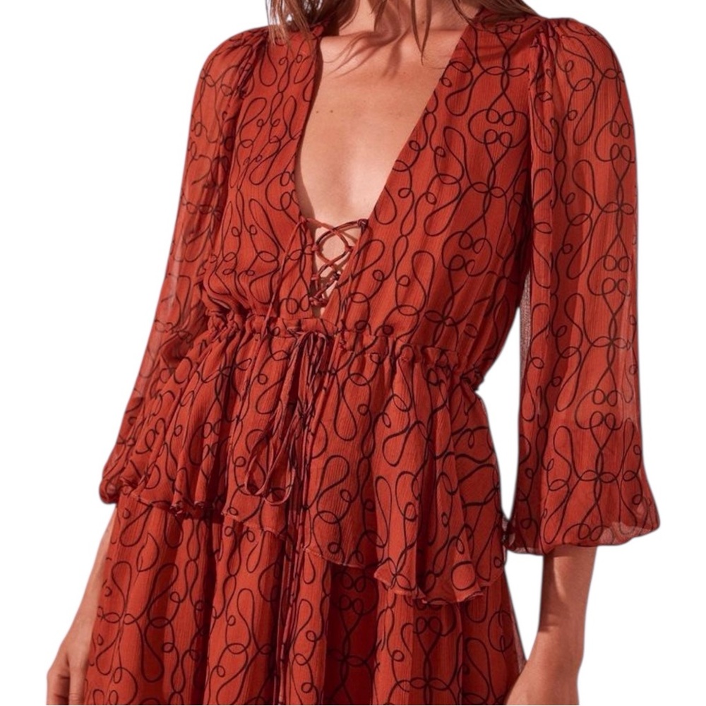 Shona Joy Atrani Lace Front Drawstring Mini Dress Size 12